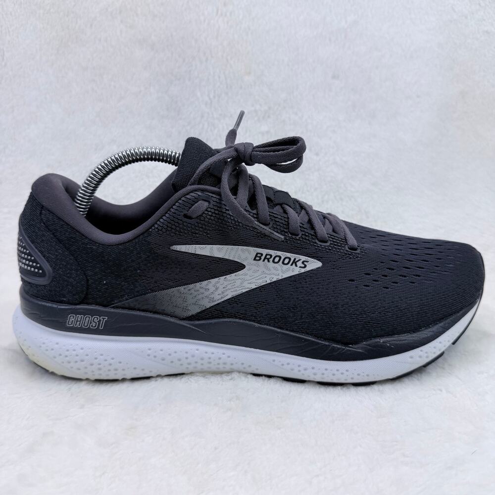 Brooks Ghost 16 Mens Running Shoes Black Gray White Size 10 Cushioned Sneakers